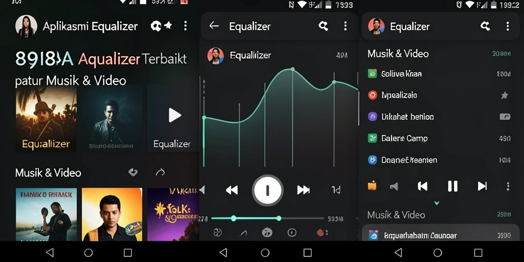 Tampilan antarmuka aplikasi Equalizer 898A yang modern dan intuitif.