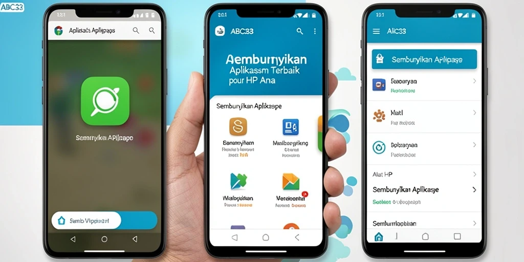 Tampilan antarmuka aplikasi ABC33 untuk menyembunyikan aplikasi dengan mudah.