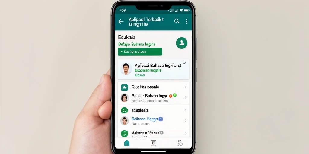 Antarmuka F08 yang ramah pengguna untuk belajar Bahasa Inggris.