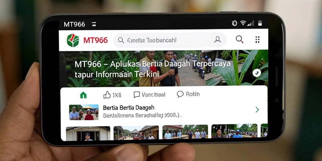 Tampilan antarmuka MT966 menampilkan berita daerah dengan jelas.