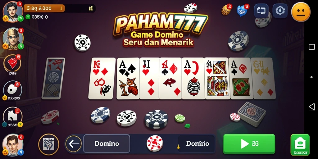 Tampilan antarmuka PAHAM777 yang menarik untuk permainan Domino.