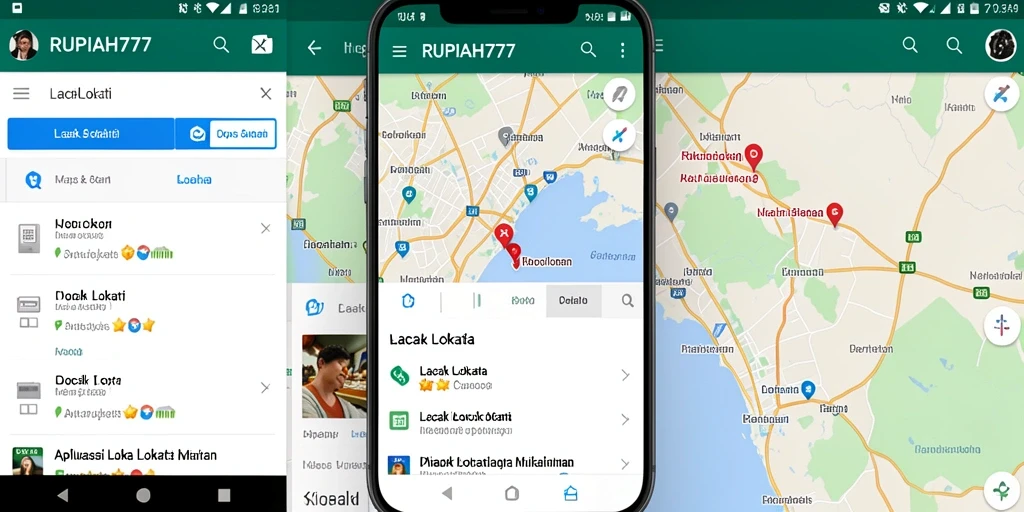 Tampilan antarmuka aplikasi RUPIAH777 dengan fitur pelacakan lokasi.