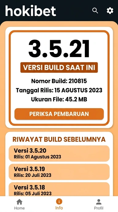 Riwayat Versi APK hokibet untuk Pengguna Android